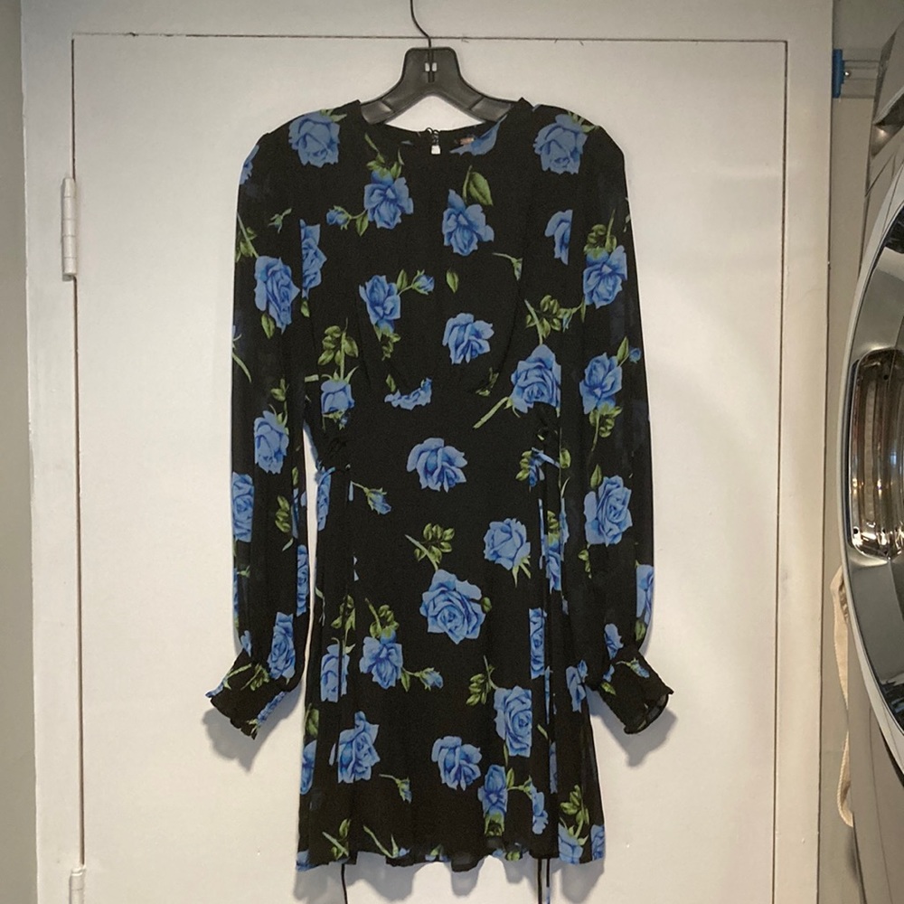 Free People black, floral dress, size S